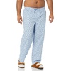 Amazon Essentials Men’s Cotton Stretch Poplin Full-Length Pajama Bottoms(Ice Blue Flamingo/Indigo)