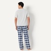 Amazon Essentials Men’s Cotton Stretch Poplin Pant with Cotton Jersey T-Shirt Pajama Set(Country Plaid/Light Grey Heather)