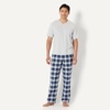 Amazon Essentials Men’s Cotton Stretch Poplin Pant with Cotton Jersey T-Shirt Pajama Set(Country Plaid/Light Grey Heather)