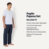 Amazon Essentials Men’s Cotton Stretch Poplin Pant with Cotton Jersey T-Shirt Pajama Set(Ducks/Light Blue)