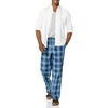 Amazon Essentials Men’s Cotton Stretch Poplin Pant with Cotton Jersey T-Shirt Pajama Set(Grey Heather/Navy Plaid)