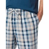 Amazon Essentials Men’s Cotton Stretch Poplin Pant with Cotton Jersey T-Shirt Pajama Set(Indigo/Navy Plaid)