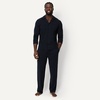Amazon Essentials Men’s Cotton-Modal Pajama Set, Long Sleeve Button-Down Top with Pants(Black)