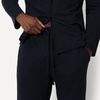 Amazon Essentials Men’s Cotton-Modal Pajama Set, Long Sleeve Button-Down Top with Pants(Black)