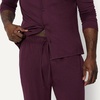 Amazon Essentials Men’s Cotton-Modal Pajama Set, Long Sleeve Button-Down Top with Pants(Dark Burgundy)