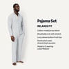 Amazon Essentials Men’s Cotton-Modal Pajama Set, Long Sleeve Button-Down Top with Pants(Light Grey Heather)