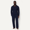 Amazon Essentials Men’s Cotton-Modal Pajama Set, Long Sleeve Button-Down Top with Pants(Navy)