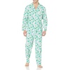Amazon Essentials Men’s Flannel Pajama Set(Ecru Festive Tree)