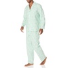 Amazon Essentials Men’s Flannel Pajama Set(Mint Green Forest Animals)