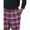 Amazon Essentials Men’s Flannel Pant and Long-Sleeve T-Shirt Pajama Set(Black Blue Mixed Tartan)