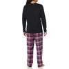 Amazon Essentials Men’s Flannel Pant and Long-Sleeve T-Shirt Pajama Set(Black Blue Mixed Tartan)