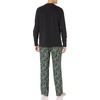 Amazon Essentials Men’s Flannel Pant and Long-Sleeve T-Shirt Pajama Set(Black Folkloric)