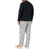 Amazon Essentials Men’s Flannel Pant and Long-Sleeve T-Shirt Pajama Set(Black/Penguin)