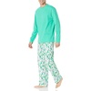 Amazon Essentials Men’s Flannel Pant and Long-Sleeve T-Shirt Pajama Set(Ecru Festive Tree)