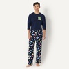 Amazon Essentials Men’s Flannel Pant and Long-Sleeve T-Shirt Pajama Set(Hogwarts Pennants)