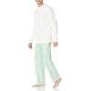 Amazon Essentials Men’s Flannel Pant and Long-Sleeve T-Shirt Pajama Set(Mint Green Forest Animals)