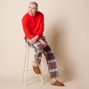 Amazon Essentials Men’s Flannel Pant and Long-Sleeve T-Shirt Pajama Set(Red Tartan Plaid)