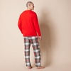 Amazon Essentials Men’s Flannel Pant and Long-Sleeve T-Shirt Pajama Set(Red Tartan Plaid)