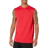 Amazon Essentials Men’s Gym Tank Tops, Moisture-Wicking Dry Fit Breathable Muscle Shirts(Black/Red)