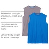 Amazon Essentials Men’s Gym Tank Tops, Moisture-Wicking Dry Fit Breathable Muscle Shirts(Medium Grey/Royal Blue)