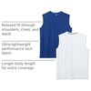 Amazon Essentials Men’s Gym Tank Tops, Moisture-Wicking Dry Fit Breathable Muscle Shirts(Navy/White)