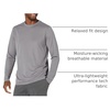 Amazon Essentials Men’s Long Sleeve Moisture Wicking Performance Tech Workout Crew Neck T-Shirt(Medium Grey)