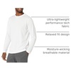 Amazon Essentials Men’s Long Sleeve Moisture Wicking Performance Tech Workout Crew Neck T-Shirt(White)