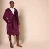 Amazon Essentials Men’s Mid-Length Plush Bathrobe(Dark Burgundy)