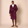 Amazon Essentials Men’s Mid-Length Plush Bathrobe(Dark Burgundy)