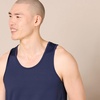Amazon Essentials Men’s Quick Dry Tech Stretch Active Sleeveless Gym Tank Top Workout Shirt(Dark Blue)