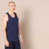 Amazon Essentials Men’s Quick Dry Tech Stretch Active Sleeveless Gym Tank Top Workout Shirt(Dark Blue)