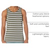 Amazon Essentials Men’s Regular-Fit Sleeveless Tank Tops(Dark Green/Light Grey Heather)