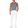 Amazon Essentials Men’s Regular-Fit Sleeveless Tank Tops(Navy White Stripe)
