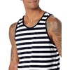 Amazon Essentials Men’s Regular-Fit Sleeveless Tank Tops(Navy White Stripe)
