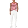 Amazon Essentials Men’s Regular-Fit Sleeveless Tank Tops(Red/White)