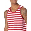 Amazon Essentials Men’s Regular-Fit Sleeveless Tank Tops(Red/White)