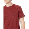 Amazon Essentials Men’s Slim-Fit Short-Sleeve Quick-Dry UPF 50 Swim Tee, Breathable Stretchable Fabric, Raglan Seams(Red Heather)