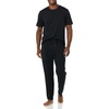 Amazon Essentials Men’s Super Soft Modal Cotton Pajama Set, T-Shirt and Full-Length Bottoms Loungewear(Black)