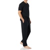 Amazon Essentials Men’s Super Soft Modal Cotton Pajama Set, T-Shirt and Full-Length Bottoms Loungewear(Black)