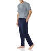 Amazon Essentials Men’s Super Soft Modal Cotton Pajama Set, T-Shirt and Full-Length Bottoms Loungewear(Black Navy Mix Stripe)