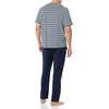Amazon Essentials Men’s Super Soft Modal Cotton Pajama Set, T-Shirt and Full-Length Bottoms Loungewear(Black Navy Mix Stripe)