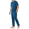 Amazon Essentials Men’s Super Soft Modal Cotton Pajama Set, T-Shirt and Full-Length Bottoms Loungewear(Dark Blue)