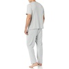 Amazon Essentials Men’s Super Soft Modal Cotton Pajama Set, T-Shirt and Full-Length Bottoms Loungewear(Grey Heather)
