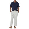 Amazon Essentials Men’s Super Soft Modal Cotton Pajama Set, T-Shirt and Full-Length Bottoms Loungewear(Grey Puffin)