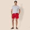Amazon Essentials Men’s Swim Trunks with Mesh Lining, Pockets, Drawstring Closure(Red)