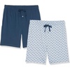 Amazon Essentials Men’s 7″ Cotton Knit Pajama Shorts, Loungewear, Pack of 2(Blue/Indigo Flamingo)