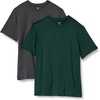Amazon Essentials Men’s Active Quick Dry Moisture Wicking Tech Stretch Lightweight Short-Sleeve T-Shirt(Dark Green / Heather Graphite)