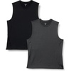 Amazon Essentials Men’s Active Quick Dry Moisture-Wicking Tech Stretch Lightweight Sleeveless Muscle Shirt(Black / Heather Graphite)