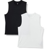 Amazon Essentials Men’s Active Quick Dry Moisture-Wicking Tech Stretch Lightweight Sleeveless Muscle Shirt(White / Black)