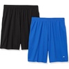 Amazon Essentials Men’s Athletic Basketball Gym Shorts, Breathable Moisture Wicking, Loose-Fit Performance Tech, Pack of 2(Black/Royal Blue)